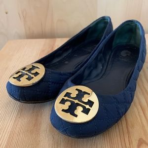 💯% Authentic Navy Quilted NylonTory Burch Flat